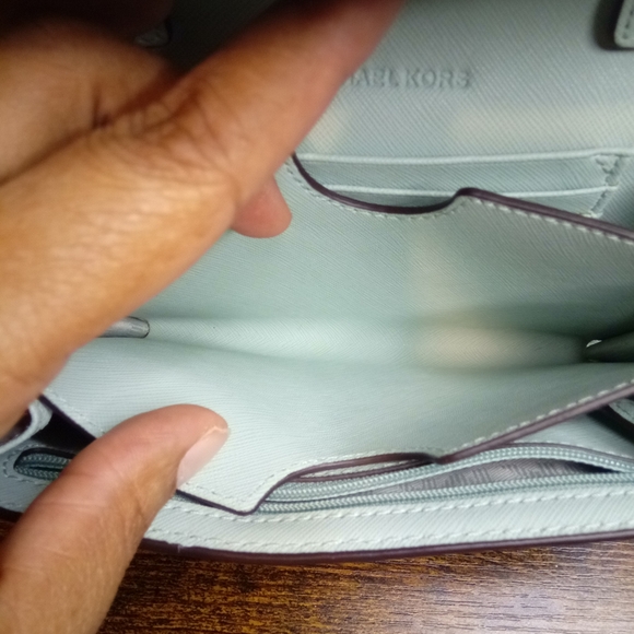 Michael Kors, Women's, Crossbody Bag, Color Blue, Snap Closure - Picture 9 of 16